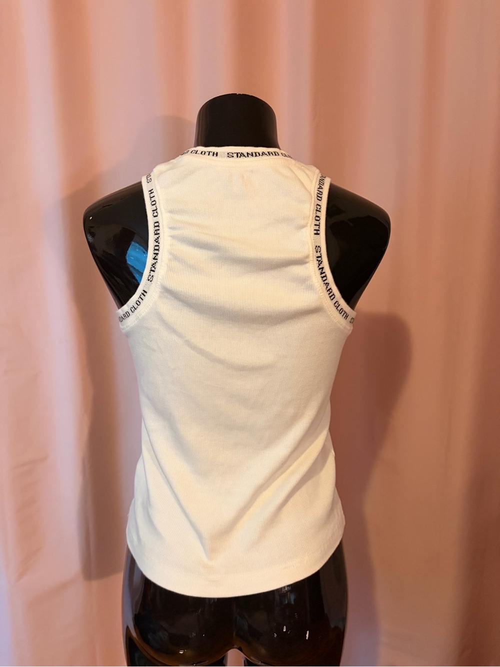 Standard Cloth Cream Ribbed High-Neck Tank - Picture 2 of 3